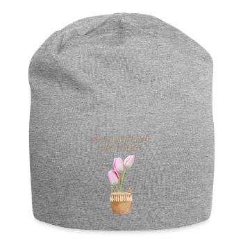 Blumen Garten Gärtner Blumenstrauß BLUMENLIEBE - Jersey-Beanie - Grau meliert - Vorne