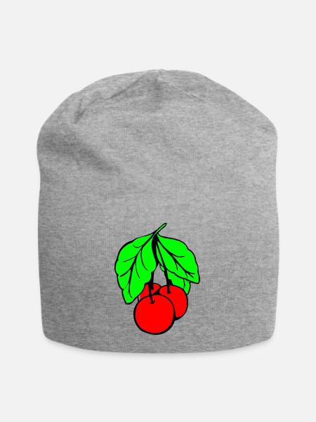 Cherries - Jersey Beanie - heather grey