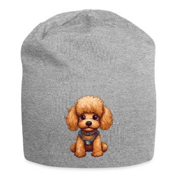 Sweet Baby Poodle Dog - Jersey Beanie - heather grey - Front
