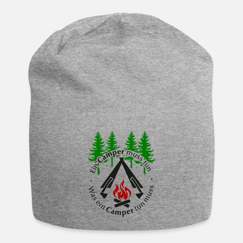 Ein Camper muss tun was ein Camper tun muss Spruch - Jersey-Beanie - Grau meliert