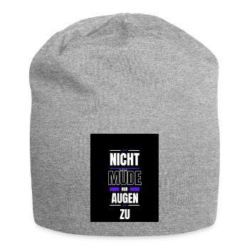 Nicht müde nur Augen zu - Jersey-Beanie - Grau meliert - Vorne