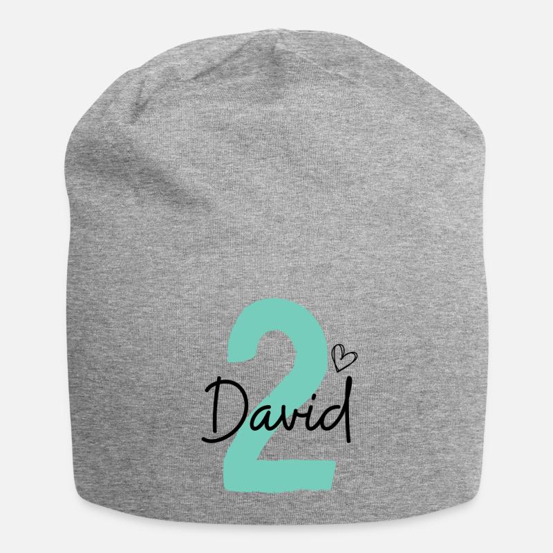 David 2 - Jersey-Beanie - Grau meliert