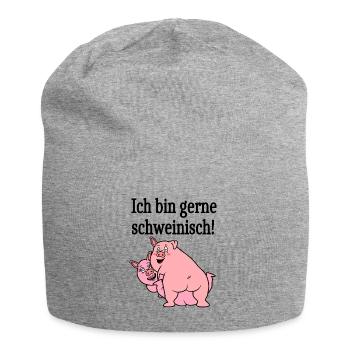 Ich bin gerne schweinisch! - Jersey-Beanie - Grau meliert - Vorne