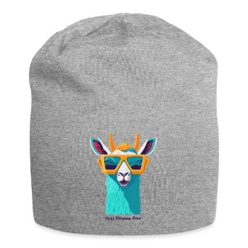 Révolte rétro des lamas - Bonnet en jersey - gris chiné - Devant