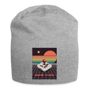 Game Over, Rétro, Gaming, Joystick - Bonnet en jersey - gris chiné - Devant