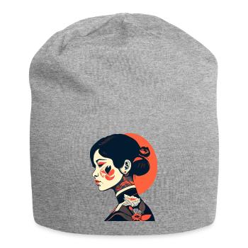 Geisha Tattoo Girl - Jersey-Beanie - Grau meliert - Vorne
