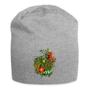 Flower Smash - Jersey-Beanie - Grau meliert - Vorne