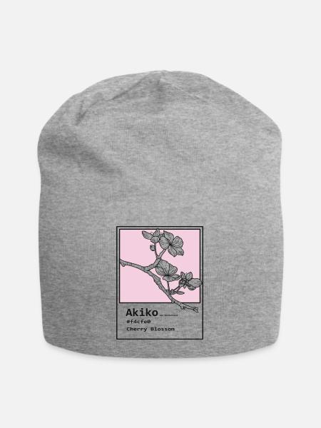 Kirschblüten Akiko - Jersey-Beanie - Grau meliert