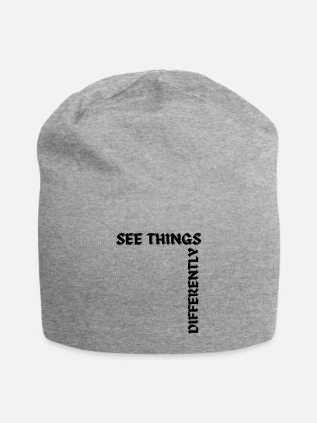 Voir les choses différemment - Bonnet en jersey - gris chiné