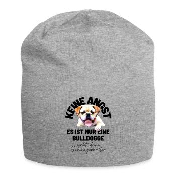 KEINE ANGST ... Bulldogge Bulldog Bulldoggen - Jersey-Beanie - Grau meliert - Vorne