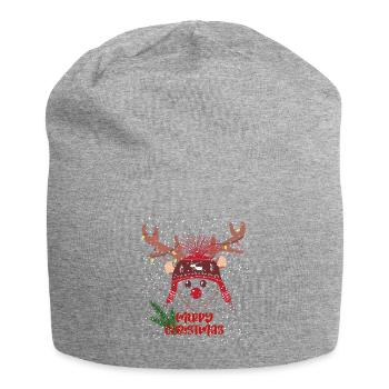 Merry Christmas - Jersey-Beanie - Grau meliert - Vorne