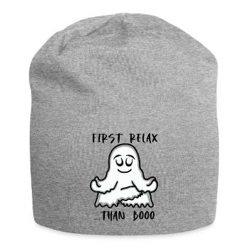 Geist Halloween Gespenst Yoga Entspannung - Jersey-Beanie - Grau meliert - Vorne