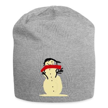 Bonhomme de neige - Bonnet en jersey - gris chiné - Devant