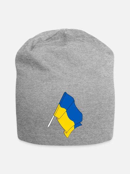 Flagge Ukraine - Jersey-Beanie - Grau meliert