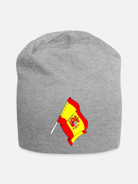 Flagge von Spanien - Jersey-Beanie - Grau meliert