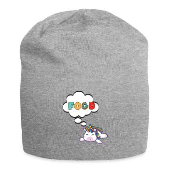 einhorn essen traum - Jersey-Beanie - Grau meliert - Vorne