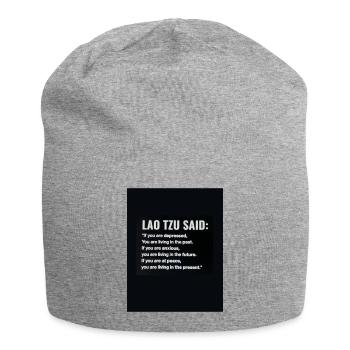 Spruch - Jersey-Beanie - Grau meliert - Vorne