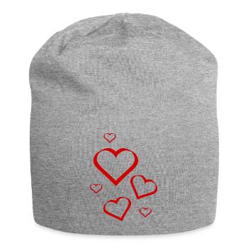 coeur rouge coeur rouge coeur rouge cadeau - Bonnet en jersey - gris chiné - Devant