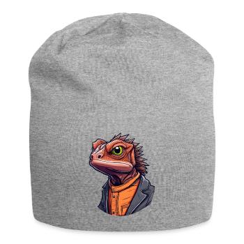 Col à volants Lézard - Bonnet en jersey - gris chiné - Devant