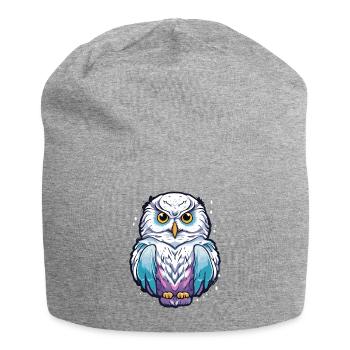 Snowy Owl - Jersey Beanie - heather grey - Front