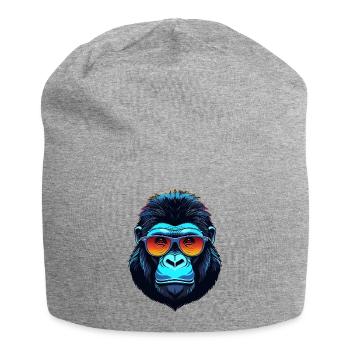 Gorilla-Gesicht - Jersey-Beanie - Grau meliert - Vorne