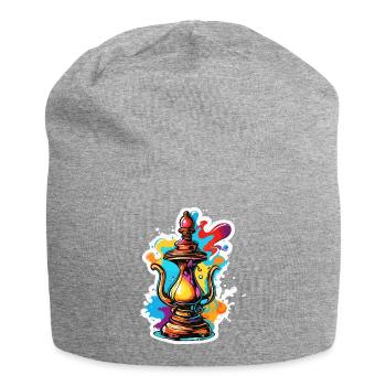 Wunderlampe / Wünsche /Orient / Wunder / Genie - Jersey-Beanie - Grau meliert - Vorne