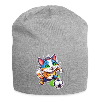 Soccer Cat / Animal / Soccer / Goal / Sports - Jersey Beanie - heather grey - Front