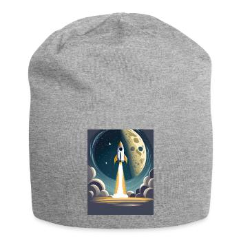 Emmenez-moi sur la lune Démarrage d’une fusée spatiale vintage - Bonnet en jersey - gris chiné - Devant