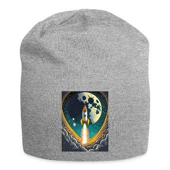 Emmenez-moi sur la lune Démarrage d’une fusée spatiale vintage - Bonnet en jersey - gris chiné - Devant