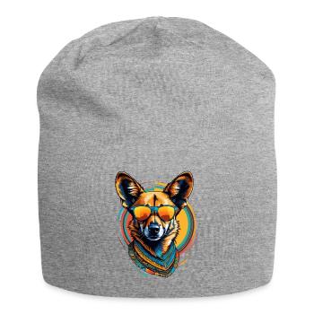 Afrikanischer Wildhund - Jersey-Beanie - Grau meliert - Vorne