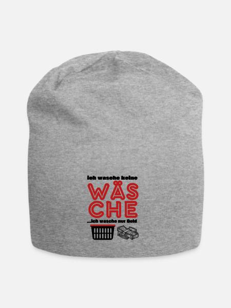 lustige T-Shirts - lustiger Spruch -Geld Wäsche - Jersey-Beanie - Grau meliert