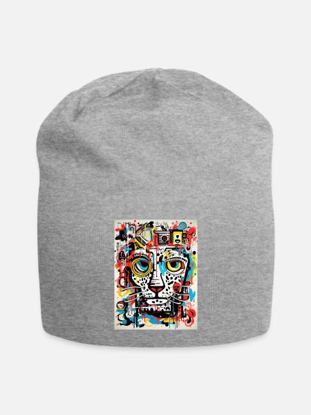 Graffiti Inspirationen:Leopard - Jersey-Beanie - Grau meliert