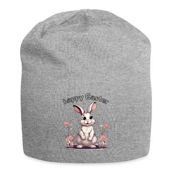 happy easter rabbit - Jersey Beanie - heather grey - Front