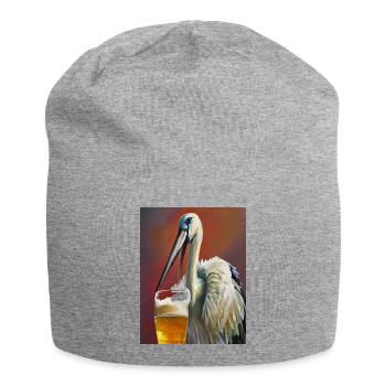 Cigogne Bière - Bonnet en jersey - gris chiné - Devant