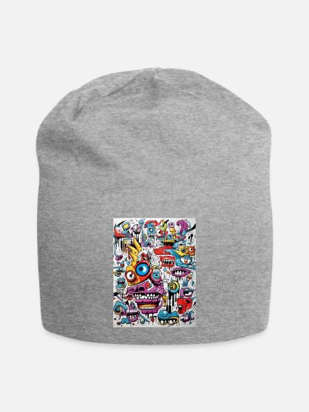 gnu grafitti abstract - Jersey-Beanie - Grau meliert
