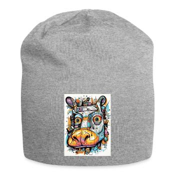 hippo graffiti abstract - Jersey-Beanie - Grau meliert - Vorne