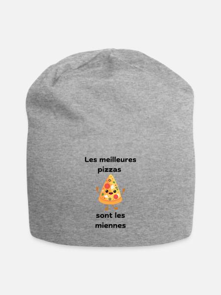 Die besten Pizzen sind meine - Jersey-Beanie - Grau meliert