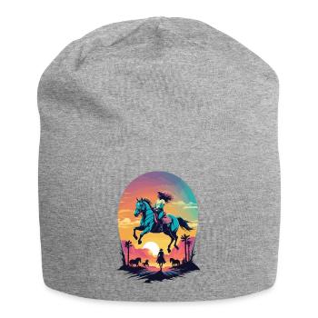 Sports équestres, sports équestres - Bonnet en jersey - gris chiné - Devant