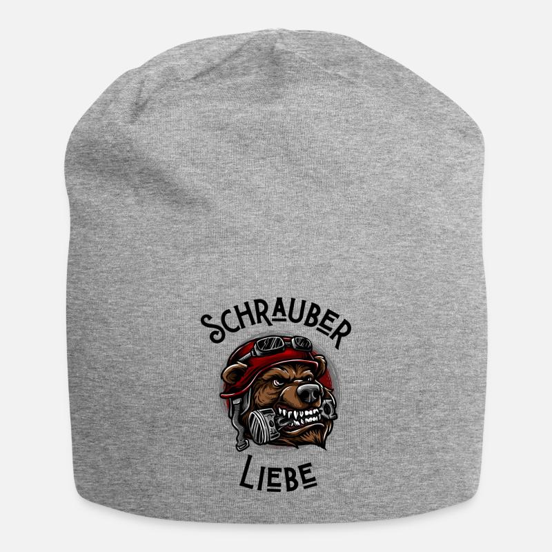 Schrauberliebe - Jersey-Beanie - Grau meliert