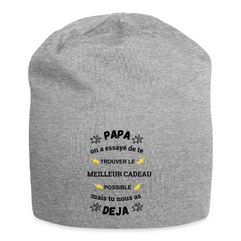 Papa, Meilleur Cadeau De Fête Des Pères - Bonnet en jersey - gris chiné - Devant