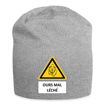 Ours mal léché - Bonnet en jersey - gris chiné - Devant