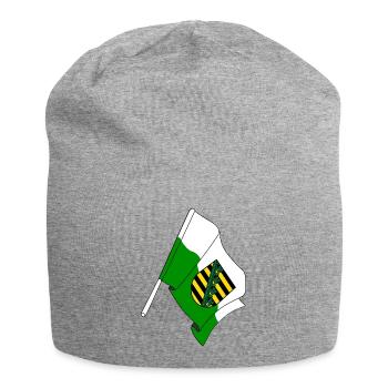 Drapeau Saxe - Bonnet en jersey - gris chiné - Devant