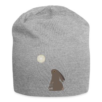 Magical Wiccan Hare and Pentacle Moon - Jersey Beanie - heather grey - Front