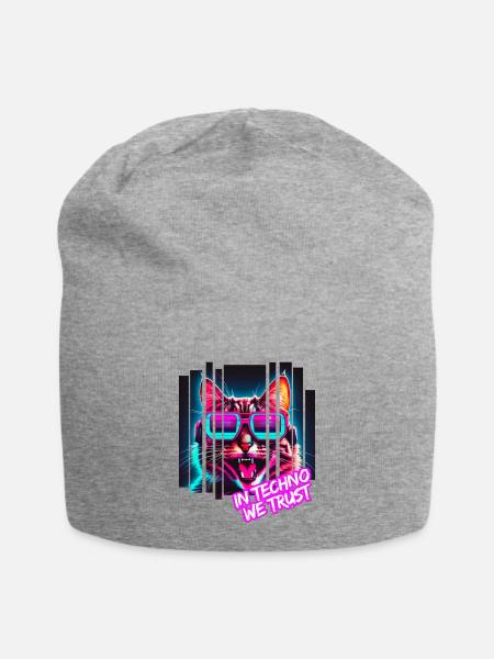 In Techno we trust - Jersey-Beanie - Grau meliert
