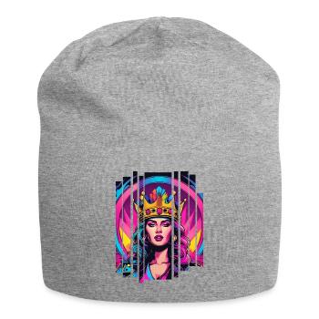 Retro Queen - Jersey Beanie - heather grey - Front