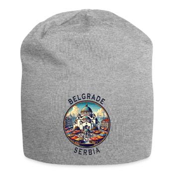 Belgrade, Serbie, Beograd Design - Bonnet en jersey - gris chiné - Devant