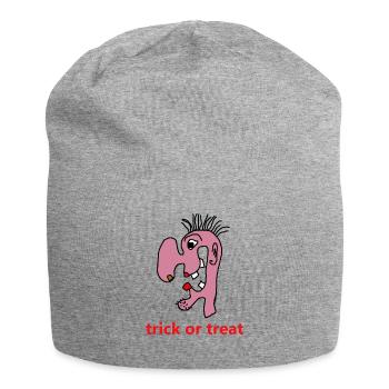 Halloween Karikatur Trick or Treat - Jersey-Beanie - Grau meliert - Vorne