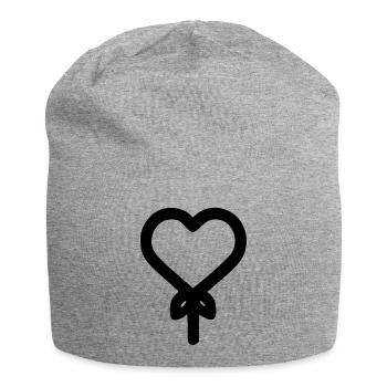 Herz-Ballon - Jersey-Beanie - Grau meliert - Vorne