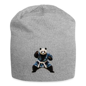 Sporty Panda - Jersey Beanie - heather grey - Front