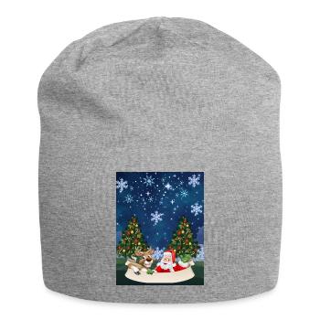 Weihnachtsmann-Spaß - Jersey-Beanie - Grau meliert - Vorne